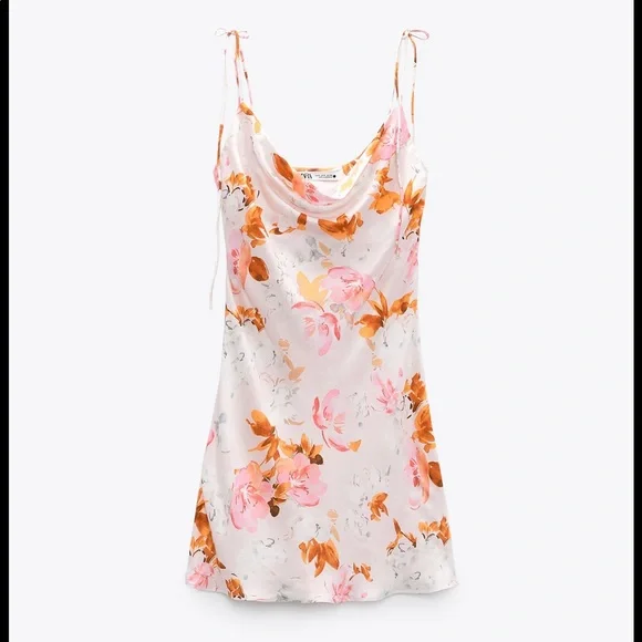 satin floral print dress zara Zara | Dresses | Nwt Pink Floral Mini Zara Satin Dress